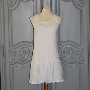 BCBGeneration White Mesh Tank Dress